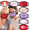 Valentine Day Maskers Katoen Dusticht Paar Maskers 3D Prints Ademstallator Wasbaar Herbruikbare Insert PM2.5 Filter Party Designer Masks Zyy121