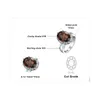 Biżuteria Duża 5.7ct Oryginalne Oval Smoky Quartz 925 Sterling Silver Big Gemstone Koktajl Oświadczenie Pierścienie dla Kobiet Biżuteria 211217