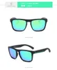 Высококачественные поляризованные солнцезащитные очки мужчины Драйверные оттенки мужские старинные солнцезащитные очки для мужчин квадратная черная рамка синие зеркальные линзы лето UV400