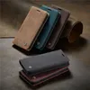 Gorące wielofunkcyjne skórzane retro matowe etui na karty bankowe portfel etui na iPhone'a dla iPhone 12 Pro Max iPhone 11 Pro Max Xr X Xs Max 7 8 6S Plus