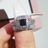 Choucong Brand Desgin Wedding Rings Luxury Jewelry 925 Sterling Silver Princess Cut White Topaz CZ Diamond Pave 5A Zircon Party Pr195I