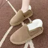 Plus storlek 35-43 Kvinnor Snöstövlar Vinter 2021 Nya varma lägenheter Fashion Short Plush Slip-On Ankle Boots Non-Slip Female Shoes Mujer1