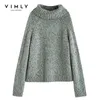 Vimly Autumn Winter Women Turtleneck Sweater Fashion Multicolor Loose Thick Warm Casual Tops Female Knitted Pullovers F5258 201223