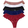 Fallsweet 5 PCS Lot G-String Thong Panties T Geri Dantelli Elmalı Femmer Seksi iç çamaşırı Kadın Kılavuzları Düşük Bel S ila XL181J