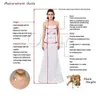 2020 A-lijn v-hals lange kant bruidsmeisje jurken verfraaid-bodice formele tule avondfeest Prom baljurken BD005
