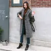 Printemps Automne Femmes Plaid Manteau Nouvelle Mode Long Slim Type Femme Hiver Laine Vestes Outwear 201218