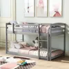 ABD Stok Twin Twin Kat Ranza Yatak Mobilyaları Merdivenli, Gri Çocuklar için A35313U