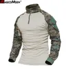 Magcomsen Man MultiCAM Koszulki Armia Camouflage Combat Tactical T Shirts Wojskowy Z Długim Rękawem Airsoft Paintball Polowanie Tshirts 201203
