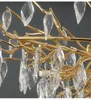 Branches françaises lustre en cristal américain moderne lustres ronds luminaires européen luxe romantique lampes suspendues hôtel maison éclairage intérieur Dia120cm