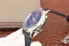Top-Qualität 44mm Grand Komplikationen Himmlischer Sky Mond Cal.240 Automatische Herren Uhr 6102p-001 Blaues Zifferblatt Ledergurt Gents Uhren