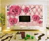 Foto personalizzata Sfondi per pareti 3d 3d murale carta da parati moderno rosa fiore morbido pacchetto da camera da letto camera da letto sfondo wall paper decorazioni per la casa