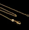 Moda 1mm 18K Gold Batilhed 925 Sterling Silver o Chain Chain Collo Jewelry Chain Gold Rosa 1824 polegadas5824116