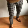 Mannen Vintage Plaid Pak Broek Formele Jurk Pant Business Casual Slim Pantalon Classic Check Pak Broek Bruiloft Party1