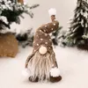 Gnomo natalizio senza volto fatto a mano bambola di stoffa di Babbo Natale ornamento figurine svedesi casa per le vacanze decorazione del giardino forniture JK2010XB