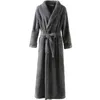 Hommes Hiver Plus La Taille Long Coral Fleece Peignoir Kimono Chaud Flanelle Peignoir Hommes Cosy Robes Nuit Vêtements De Nuit Femmes Robe De Chambre 201111