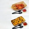 Disposable Kraft Paper Boat Shape Packing Box Frenches Fries BBQ Snack Food Take Out Container Dessert Box