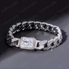 12mm 7/8/pouce plaqué or CZ pierre chaîne Bracelet liens pour hommes femmes bijoux chauds