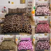 Conjunto de cama com estampa de leopardo capa de edredão para crianças adolescentes adulto colcha edredom com fronha 2202228352870