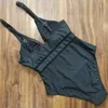 Mesh Insert High midja plus Size Swimsuits V Neck Badkläder Push Up One Piece Swim Suit For Women Ladies Bathing Suits Black 8XL B16666133