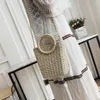 2020 Nyaste Hot Summer Ladies Handgjorda Rattan Ring Straw Bag Woven Crossbody Beach Bags Square Handväskor