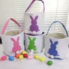 10 stylów Piękny Wielkanoc Bunny Bucket Uroczysty Płótno Candy Jajka Kosz z Królik Ogon Dzieci Prezenty Torebki Dzieci Festiwal Dekoracji Party Supplie