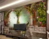 Avrupa 3D manzara duvar kağıdı pastoral tavuskuşu Roma sütun tv kanepe arka plan duvar romantik 3d manzara duvar kağıdı