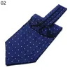 Mężczyźni Vintage Polka Dot Wedding Formal Cravat Ascot Self British Style Gentleman Polyester Silk Paisley SCIC TIE Suit Wedding