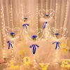 パーティーの装飾LED BOBOバルーンフラッシュライトハート形のバラの花球透明な風船の結婚式のバレンタインデーギフトGWF14