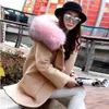 MAX FUR same style raccoon big fur collar hooded horn button wool coat wool coat women winter clothes women Womens jacket 201103