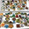 Bulk Lots 50pcs Vintage Colorful Enamel Alloy Women Rings Open Size Bronze Silver Mix Design Assorted Retro Rings Whole Party 241S