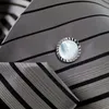 HAWSON Ronde Parelmoer Tie Tack voor Mannen Mode Matte Metalen Clutch Pin Backs met Ketting Trouwjurk Gift 201120292S