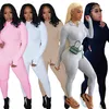 Outono inverno roupas femininas macacões magros bodysuits manga longa cor sólida macacão magro plus size preto leggings 4207