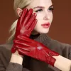 Gants en cuir véritable de mode pour femmes en gros doublure en peluche gants chauds pour écran toudh hiver telefingers NS04