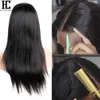 Spetsar mänskliga hår peruker brasilianska raka 150% 13x1 spets fram peruk pre plocked remy mitten del mänsklig hår spets del peruk 8 ~ 28 tum