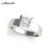 Ainuoshi 925 Sterling Silver Women Wedding Engajamento Orignal Lover Anel 1.25ct Solitiare Princesa Corte Bridal Party Jóias Presente Y200106