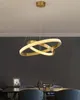 Nowoczesny Krótki Projekt Żyrandol Oświetlenie Złoto Okrągły Okrąg LED Cchandeliers Salon Projekty Światła Ring Lampa