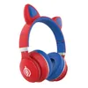 Trådlösa hörlurar Bluetooth -hörlurar kattörören Bluetooth -headset -spel hörlurar till PC Xaomi Huawei Samsung Fone de Ouvido