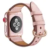 Rose Gold Bluckle oryginalny skórzany zespół zegarków do Apple Watch Series 1 2 3 4 5 6 7 8 SE Kobiety 38 mm 40 mm inteligentne opaski sportowe dla mężczyzn 42 mm 44 mm Watch Band