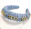 Frauen Breite Jean Stoff Haarbänder Schmuck Mode Kreative Schwamm Denim Stirnband Haarband Kopfbedeckungen für Mädchen7707799