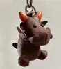 3D Cartoon Animal OX Designer Keychain PU Leather Cow Key Chain Key Rings Car Handbag Keychain with Gift Box9841863