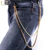 U7 Heavy Gold Color Waist Riker Łańcuch Klucz Portfel Pas Punk Rock Spodnie Motocyklele Hiphop Spodnie Jean Łańcuchy Dla Mężczyzn Biżuteria J004 T200508