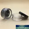 (100 Teile/los) 5g Glas Leere Schwarz Creme Jar 5ml Kunststoff Lose Pulver Lidschatten Rouge Fall