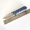 Begränsad anpassad version Chris Reeve fällkniv Inkosi Anodiserad Blå Titanium Handtag Damaskus knivar Perfekt Pocket EDC Utomhusutrustning Taktiska campingverktyg