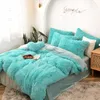 Set Mink Four Piece Set Long Plush Crystal Coral Velvet Cover Sheet Pillow Case Comforters Quilt Bed Suits