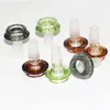 Fumer Dry Herb Slide Verre Bol Mâle 14mm Double Couches Coloré 18mm bong bols Oil Rigs Bubbler