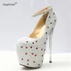 LLXF CDTS PLUS: 34-42 43 Bling Scliver Stiletto 20 см тонкие высокие каблуки на платформе на платформе на платформе Женский ремешок для горный хрусталь насосы Zapatos1