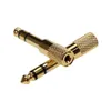 Goldener 6,35-mm-Stecker auf 3,5-mm-Buchse, Stereo-Adapter, Audio-Kopfhörer-Anschluss, Konverter