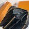 Hommes sac à main portefeuille sac à fermeture éclair portefeuilles pour femmes en cuir gaufrage porte-carte poche longue femmes sacs porte-monnaie avec boîte 60017282F