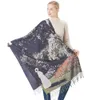 Van Gogh's Oil Painting Cashmere Scarf Women Winter Coffee House Print Wool Shawls and Wraps Ladies Cape Blanket Scarves New301J