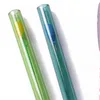 Colour Transparent Smoking Pipe Straight Flower Fruit Juice Straw Tube Glass Pipes 100mm LOVE ROSE Smokethick Home 1 2jl M2
